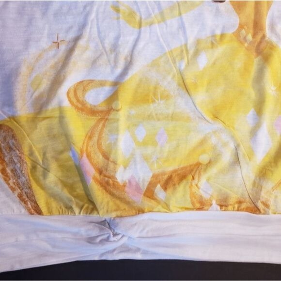 Disney Belle Blouse Womens Princess Top Beauty Beast Book Gown Waistband Shirt - Picture 7 of 16